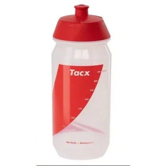 BIDON TACX SHIVA BIO 500ml TRANSPARENT CZERWONY -zdjęcie numer 1