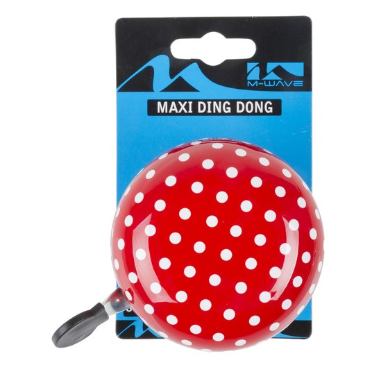 DZWONEK M-WAVE LADYBIRD CZERWONY/BIAŁE KROPKI 80mm -zdjęcie numer 2