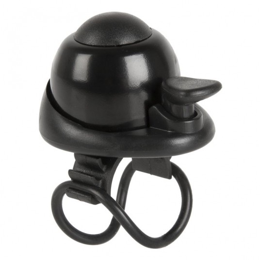 DZWONEK MINI CZARNY ALU MOCOWANIE GUMKA -zdjęcie numer 1