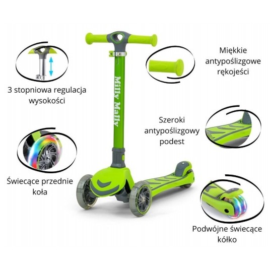 HULAJNOGA SCOOTER BOOGIE GREEN -zdjęcie numer 2