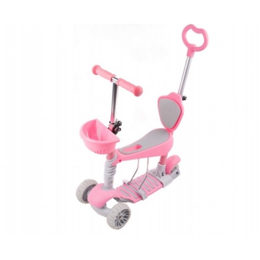 HULAJNOGA VIVO 3-KOŁA+PCHACZ S00419 PASTEL PINK -zdjęcie numer 1