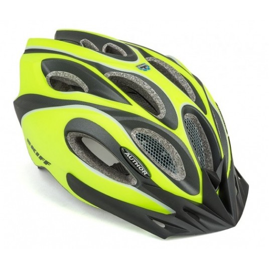 KASK AUTHOR ROZM. 52-58 SKIFF BIAŁO-CZAR-ŻÓŁTY -zdjęcie numer 1