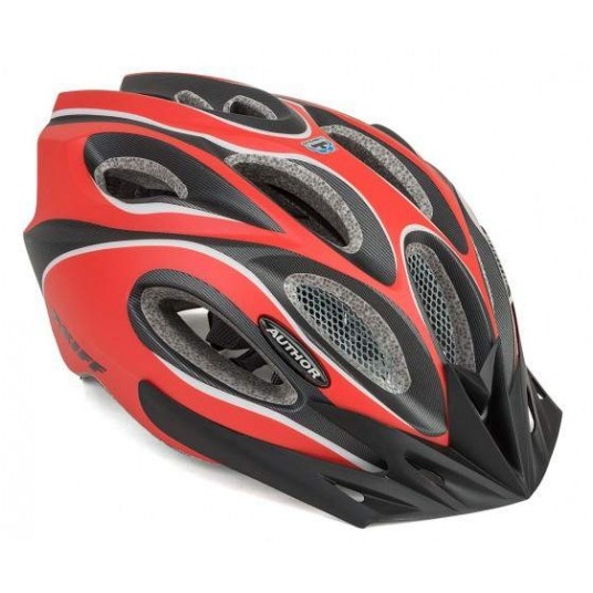 KASK AUTHOR ROZM. 58-62 SKIFF CZERWONO-CZARNY -zdjęcie numer 1