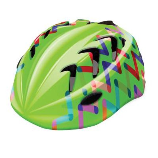 KASK B-SKIN ROZM. M KIDY ZIGZAG ZIELONY H-BS396 -zdjęcie numer 1