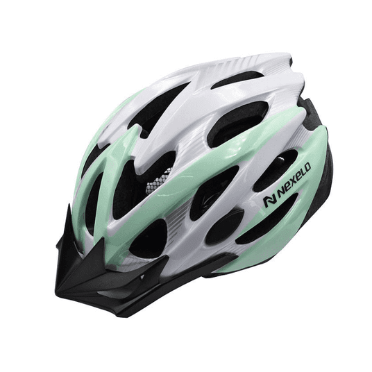 KASK STRAIGHT SHINY ROZM. L 58-61cm MIĘTOWO-BIAŁY -zdjęcie numer 1