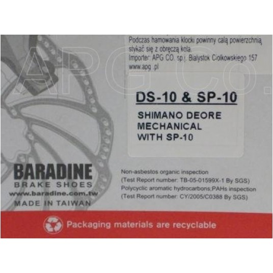 KLOCKI HAM. TARCZ. BARADINE DS-10 SHIMANO SEMIMET -zdjęcie numer 2
