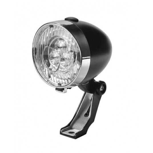 LAMPA PRZÓD RETRO CZARNA 592 NA BATERIE UCHWYT BOX -zdjęcie numer 1