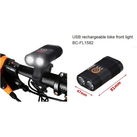 LAMPA PRZÓD USB 600lumenów 1800mAh 2xLED BC-FL1582 -zdjęcie numer 1