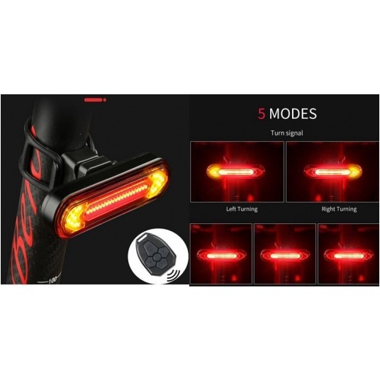 LAMPA TYŁ USB 20lumen KIERUNKI, BEZPRZ. PILOT -zdjęcie numer 1