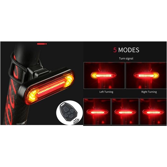 LAMPA TYŁ USB 20lumen KIERUNKI, BEZPRZ. PILOT -zdjęcie numer 1