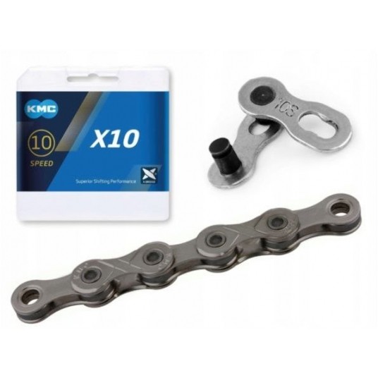 ŁAŃCUCH KMC 10rz 114ogn. X10 SZARY BOX -zdjęcie numer 1