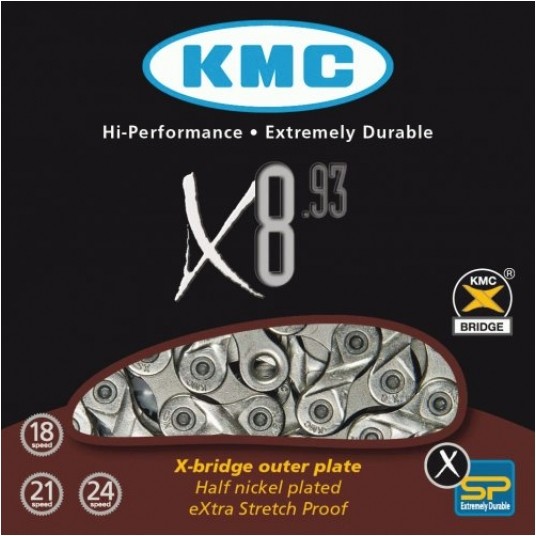 ŁAŃCUCH KMC 8rz. X8 114ogn SREBRNO-SZARY -zdjęcie numer 2
