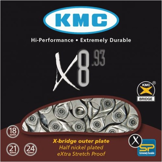 ŁAŃCUCH KMC 8rz. X8 114ogn SREBRNO-SZARY -zdjęcie numer 2