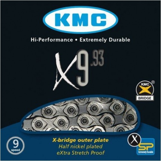 ŁAŃCUCH KMC 9rz 114ogn. X9 SREBRNY -zdjęcie numer 1