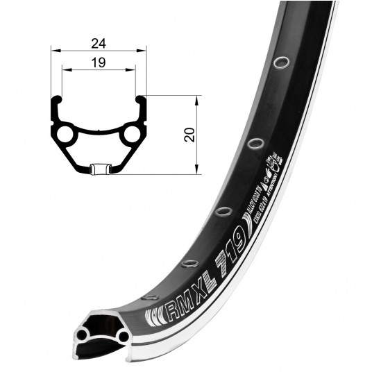 OBRĘCZ 28" 32otw DRAGON OCZKOWANA CZARNA RMX -zdjęcie numer 1