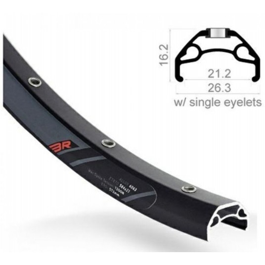 OBRĘCZ BLACKROCK21 29"x21 32otw. RODI CZARNA -zdjęcie numer 1