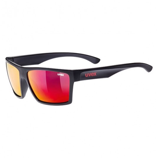 OKULARY UVEX LGL 29 BLACK MAT SZKŁA RED -zdjęcie numer 1