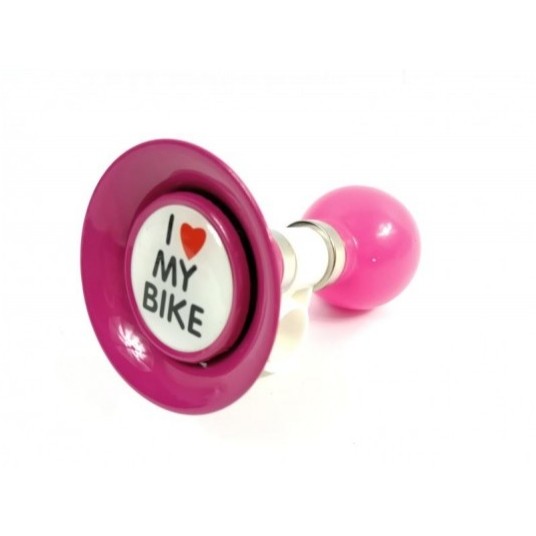 TRĄBKA I LOVE MY BIKE RÓŻOWA -zdjęcie numer 1