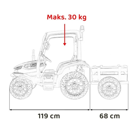 TRAKTOR Z PRZYCZEPĄ CZERWONY -zdjęcie numer 4