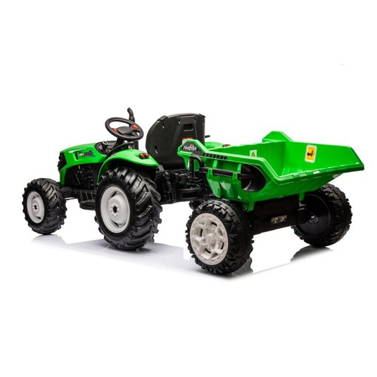 TRAKTOR Z PRZYCZEPĄ ZIELONY 24V Z PRZYCZEPĄ -zdjęcie numer 3