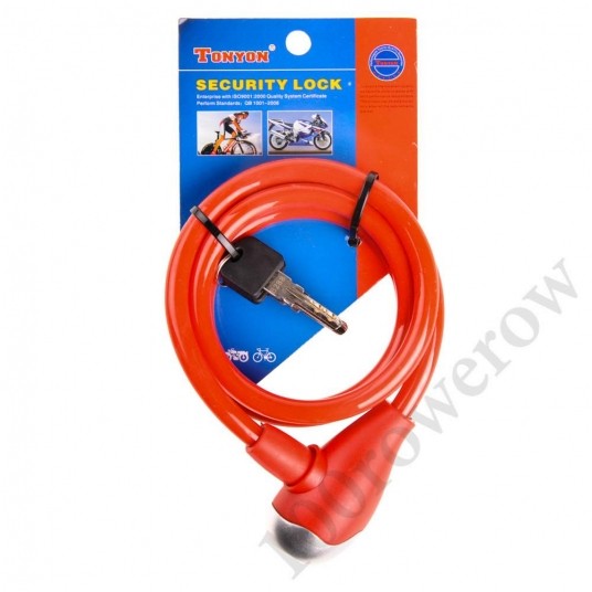 ZAMKNIĘCIE 120cm/10mm TY560 SPIRALA CZERWONE -zdjęcie numer 1