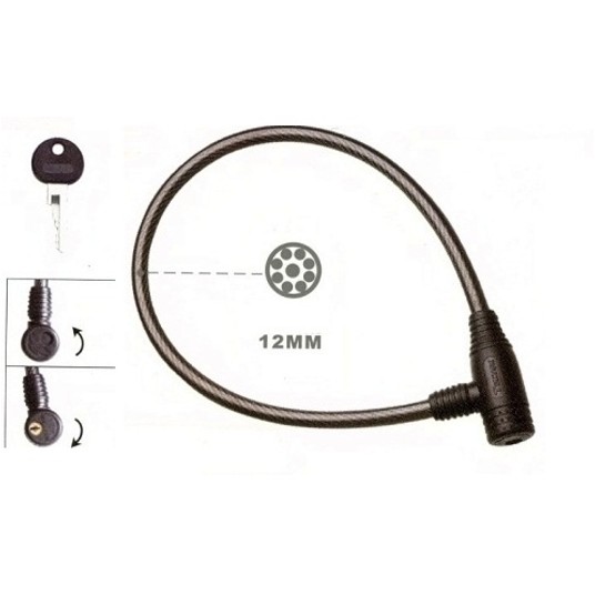 ZAMKNIĘCIE 80cm/12mm TY457 KLUCZ SPIRALA -zdjęcie numer 1