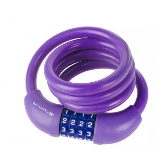ZAMKNIĘCIE M-WAVE 100cm/12mm SILIKON FIOLET SZYFR -zdjęcie numer 1
