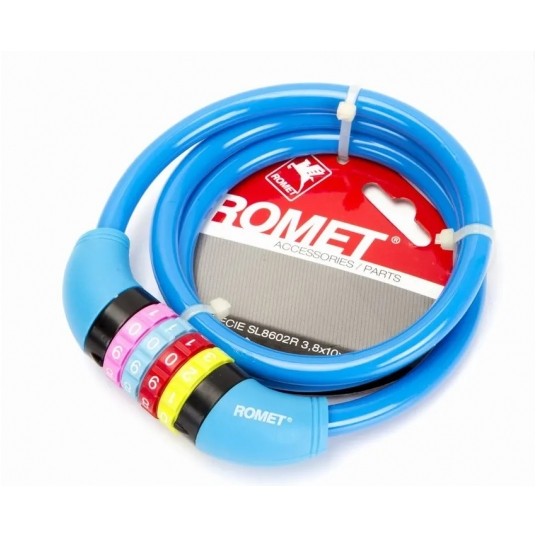 ZAMKNIĘCIE ROMET 100cm/10mm SZYFR SL602 NIEBIESKIE -zdjęcie numer 1