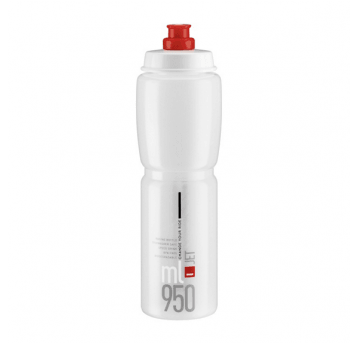 BIDON ELITE JET 950ml CLEAR CZERWONY