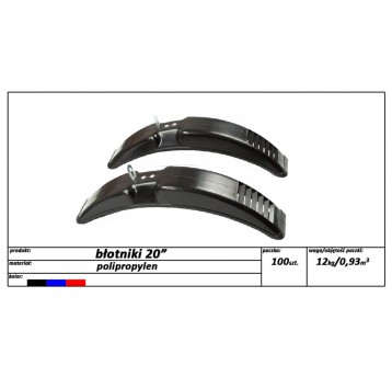 BŁOTNIK PLAST BMX 20' CZARNE KPL