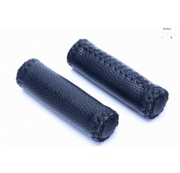 CHWYT KIER. 125/125mm SKÓRA CZARNE