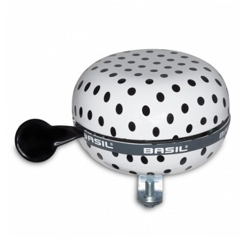 DZWONEK BASIL BIG BELL POLKADOT 80mm WH/BL DOTS