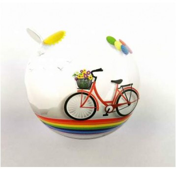 DZWONEK JET 65mm BIAŁY Z ROWEREM