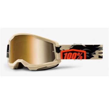 GOGLE 100% STRATA 2 KOMBAT (Szyba Złota Lustrzana)