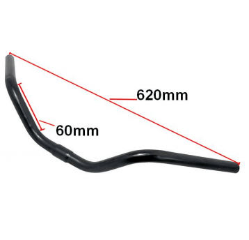 KIEROWNICA 620x60mm STAL PROFIL 35' CZARNA 25,4mm