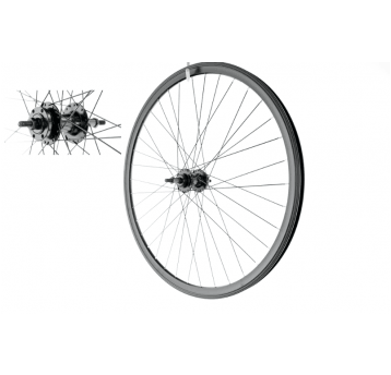 KOŁO 28/29" TYŁ DISC 6śrub WOLNOBIEG CZARNE P/ALU