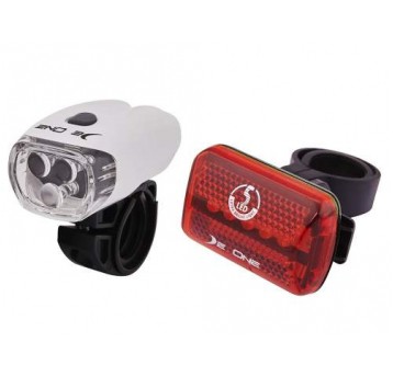 KOMPLET OŚWIETLENIA DEONE PRZÓD SREBRNY HL-DE049