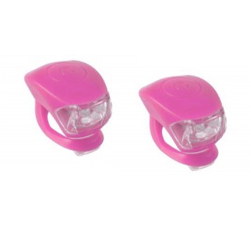 KOMPLET OŚWIETLENIA M-WAVE SILIKON LED RÓŻOWE