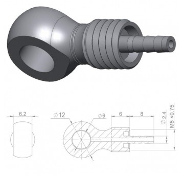 KOŃC. PRZEWODU HYDR. BANJO 2,1mm d/AVID HBP24