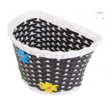 KOSZ PRZÓD DZIEC. BIAŁO-CZARNY Z KWIATKIEM BSO1-9