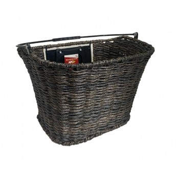 KOSZ PRZÓD HT-PS-512E PLECIONY CIEMNY BRĄZ/CZARNY