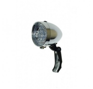 LAMPA PRZÓD RETRO BATERIE 592 CHROM BIAŁY UCHWYT