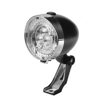 LAMPA PRZÓD RETRO CZARNA 592 NA BATERIE UCHWYT BOX