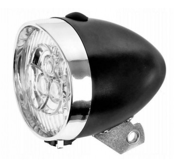 LAMPA PRZÓD RETRO CZARNA JY-592A NA BATERIE BOX