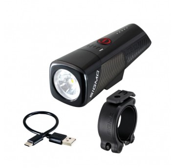 LAMPA PRZÓD SIGMA BUSTER 800 FL CZARNA NA KIER.