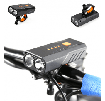 LAMPA PRZÓD USB 350lumenów 2400mAh FUNK. POWERBANK