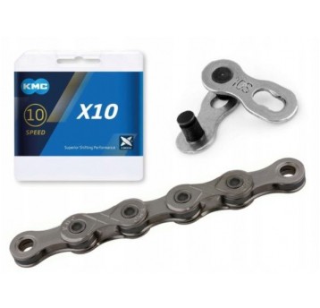 ŁAŃCUCH KMC 10rz 114ogn. X10 SZARY BOX