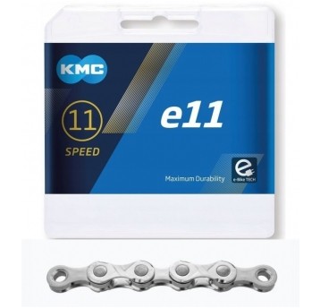 ŁAŃCUCH KMC 11rz 122ogn E11 E-BIKE SREBRNY BOX