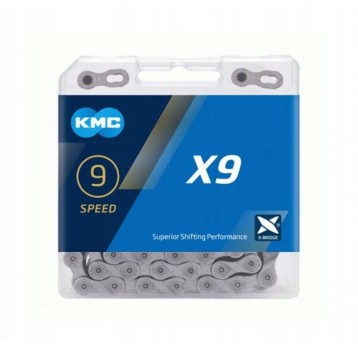 ŁAŃCUCH KMC 9rz 114ogn. X9 SZARY BOX