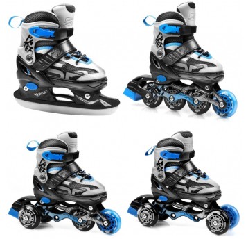 ŁYŻWOROLKI R.30-33 BK/BL QUATTRO 4in1